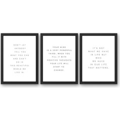 State Media Vision Set of 3 Inspirational Prints for Women - Affirmations and Positive Messages - Modern Wall Art Available in Various Sizes