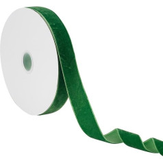 arricraft 20 Yards (18.28 m) Single Sided Velvet Ribbon, 2.5 cm Width, Green Satin Ribbon Rolls with Vintage Style Velvet Trim, Single Sided Fabric Spool for Wrapping Gifts for Christmas