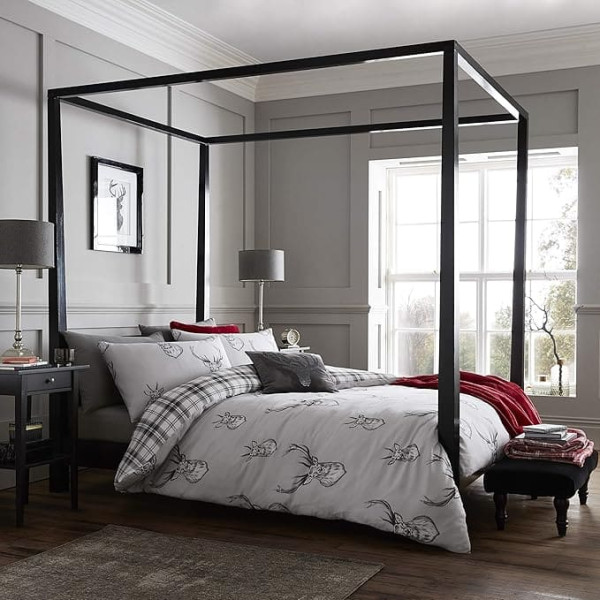 Catherine Lansfield STAGS GREY Bettwäsche 220X240+2(80X80)