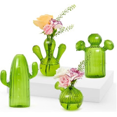 XXXFLOWER Glass Vase, Cactus Shape, for Cutting Plants, Glass Jars, Tabletop, Hydroponic Vase, Glass Vase, Hydroponic Plant Container, Flower Vase for Table Decoration, Wedding, Party,