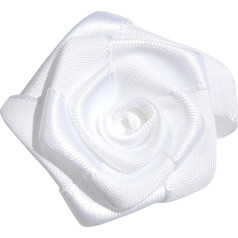 Pimp My Shoes 3,8 cm Farbige Satin-Bänder in Rosen-/Blumenform, hochzeitsdekoration, für Scrapbooking Nähen, zum Festkleben auf Beatz/Bastelprojekten/Haarschmuck, 5 Stück, Textil, multi, Weiß