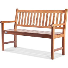 VEVOR Wooden Garden Bench Patio Bench 127 cm Park Bench Rest Bench 363 kg Load Capacity, 3 Person Garden and Park Bench with Backrest & Armrests, Vintage Bench for Garden, Park, Yard, Porch etc.