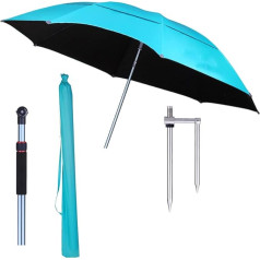 Beach Umbrella, Parasol with 16 Sturdy Struts, Premium, with Fixings, 360° Rotation, Rain, Windproof, Sun Protection, for Garden, Yard, Beach, Garden Umbrella Good