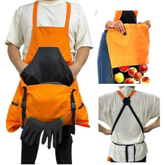 Garden Apron with Pockets for Women Men Harvest Apron with Adjustable Cross Strap Canvas Waterproof Florist Apron Internal Garden Harvest Bag with Quick Release Pockets Great, Sunset Chevron