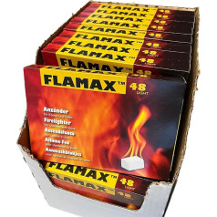Charcoal Lighter, Pack of 576 Lighter Cubes, Fireplace Lighter + Free 1 x Carabiner Hook! Lighter for Grill, Fireplace, Oven, Wood Stove (12 x 48 Pieces)