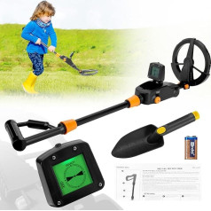 Children's Metal Detector, Lightweight Metal Detector with Waterproof Search Coil, Adjustable Highly Sensitive Junior Metal Detector with LCD and Sound for Beginners to Treasure Hunting Gold Diggers