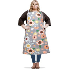 SANFERGE Canvas Plus Size Apron for Women with 2 Pockets, 39 X 38 inch Extra Large XXL Aprons