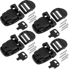 OIIKI 4 Sets Spa Hot Tub Cover Clips Replacement Sets, Hot Tub Cover Broken Latch Repair Kit, 16 Screws, Hardware Accessories for Spa Cover Straps-Black