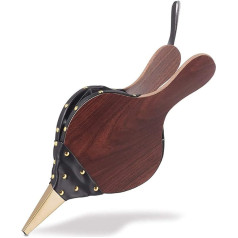 Hunphy Bellows Fireplace, Fireplace Grill Blower, Large Wooden Bellow, Bellows Grill, Wood Fireplace Bellows Nozzle with Hanging Cord, for Fireplace, Barbecue, Outdoor Camping, Wood Stove (Brown)