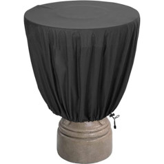HEBEOT Gartenbrunnenabdeckung, strapazierfähig, wasserdicht, 210D-Oxford-Gewebe, für Springbrunnen, Vogeltränke, Gartenstatuen, schwarz (89 x 61 cm)