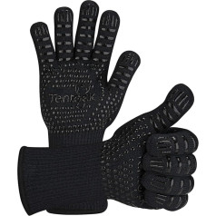 Tentock Extreme Heat Resistant Cooking Gloves up to 1472°F, BBQ Gloves for Outdoor Silicone for Cooking Baking Welding - 1 Pair
