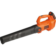 Black+Decker Axial BCBL200L Cordless Leaf Blower (18V, 2.0Ah, High Blow Speed of 145 km/h, Air Volume 577 m³/h, Integrated Leaf Scraper, for Patios, Paths, Gardens, Includes Battery & Charger)