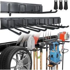 Volitaous Garage Storage Shelves Tool Organizer with 9 Heavy Duty Hooks Garage Storage for Garden Tools