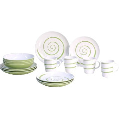 Gimex Classic Line Twist Green 16-Piece Camping Crockery Set with Non-Slip Design