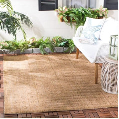 SAFAVIEH Courtyard Collection CY6947 Indoor Outdoor Waterproof Easy Clean Patio Backyard Mud Rug, Gold/Natural