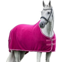 EQUILYX® Cooler Blanket Horse [Perfect Fit] Fleece Blanket Stable Blanket Transport Blanket Warming Moisture-Absorbing Breathable (Fuchsia, 135)