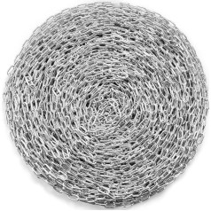 VEVOR 5 mm x 75 m carbon steel link chain, silver