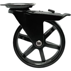 Headbourne 4 x Designer Roll Glossy Black Vintage Series 10cm 6 Spoke 8300E
