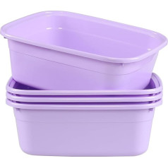Yuright 4 x Purple Plastic Rectangular Washing Up Bowls 14L