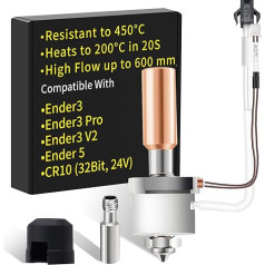 Ender-3 Hotend Ceramic Heating Block Kit: Compatible with Creality Ender 3 V2, Ender 3 Pro/Max, Ender 5/5 Pro/5 Plus, CR10 (24V) 3D Printer, High Temperature/High Flow/All-Metal Hotend, from