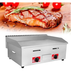 Gas Grill Plate, LPG, Commercial Stainless Steel, Heavy Duty Grill Plate for Restaurants, Outdoors, Gas Baking Plate, Burger Grill, Large Non-Stick Burner, Flat Hob, Kan