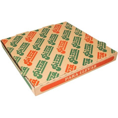 Garcia de Pou 100 Stück - Pizzastäden 'Thepack' 330 G/M2, 33 x 33 x 3,8 cm, Natur, Mikrokanal Wellpappe