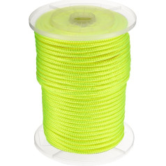 sourcing map Solides geflochtenes Nylonseil, 0,9 cm, 7,6 m, Mehrzweck-Polypropylen-Allzweckseil, Schnur für Camping, Fahnenmast, Kletterknoten, Gelb
