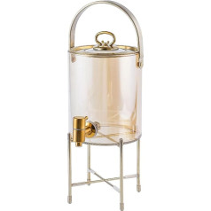 NIUSABOU Glass Water Dispenser with Metal Wire Stand Lemonade Dispenser with Stand, Juice Drink Dispenser with Handle, Leak-proof Drink Dispenser for Wedding Reception, Picnic Shop