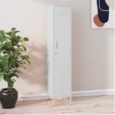CINDERFUL Schließfachschrank Weiß 35x46x180 cm Stahl,Modernes abschließbares Stahlregal mit 4 Einlegeböden und Stellfüßen für Büro und Zuhause in Weiß Aufbewahren Organisieren