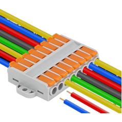 ASLVNEKGOR Wire Connector 2/3/4/5/6 pin Docking Fast Wiring Conductors Push-in Terminal Block Cable Splitter High Power Connector(6 IN 6 Out,Taglia unica)