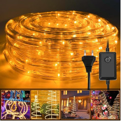 Ansobea LED Light Tube Outdoor, 20 m 480 Light Tube Outdoor Waterproof LED Tube with Timer and 8 Modes Light Tubes, for Outdoor Indoor Party Wedding Christmas Decorative Light (Yellow)