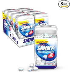 ‎Smint SMINT 2H Clean Breath Peppermint, 8 Big Pack Tins of 150 Mint Pastilles, Sugar-Free Mints for Over 2 Hours of Fresh Breath, 8 x 105 g