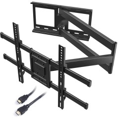 BONTEC TV Wall Mount with 1040 mm Extra Long Articulated Arm for 32-75 Inch LCD/LED/OLED Flat Screens up to 60 kg, Tiltable, Swivel and Rotate, TV Mount, Max. VESA 600 x 400 mm