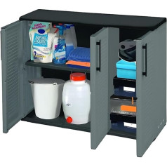Garpet Garden Cabinet 3 Doors Plastic Balcony Workshop Household Cabinet Weatherproof