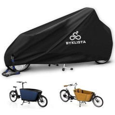 Byklista Cargo Bike Cover, Waterproof 300D Oxford Fabric, Welded Inner Seams - Bicycle Garage for Cargo Bike Tarpaulin Bicycle Protective Cover Cargo Bike Single Track