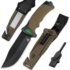 Naifu® - The Hunter X Outdoor Knife Fixed Knife 12 cm - with Kydex Holster - Bushcraft Knife - Perfect Survival Knife - Fire Starter and Sharpening Stone Included