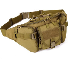 Huntvp® Tactical Belt Bag Sports Waist Bag Molle Bum Bag Waterproof with Zip for Outdoor Running Travel Hiking Cycling Camping Climbing