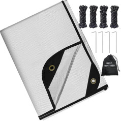 BESTHUNTINER Emergency Blanket, Rescue Blankets, Tarpaulin, Multifunctional Insulated Reflective Tarpaulin, Thermal Aluminium Blanket, 150 cm x 213 cm, Waterproof for Rescue, Car Backup, Camping,