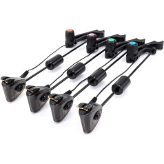 Hirisi Tackle Carp Fishing Swinger, 4 Pieces Protective Cover, LED Lights, Stainless Steel, Swinger Bite Alarm Fishing Accessories