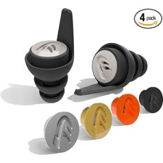 DYNAMIC ear filter Ear Plugs - Pack of 5, Earplugs, -15/-20/-25/Peak Impulse Noise, For Any Situation, Reusable Ear Protection, 4 Sizes, Patented Filter Technology