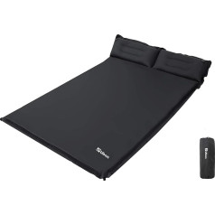Ubon Self-Inflating Double Air Bed, Inflatable Mattress with Pillows, Comfortable Air Bed for 2 People with 4 cm Foam Filling and Ergonomic Pillows, Portable and Lightweight Camping Bed