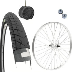 C2475AST+EBB24NEE Front Bicycle Rim 24 x 1.75 + Tyre 24 x 1.75 + Inner Tube for City Bike, 24 Inches