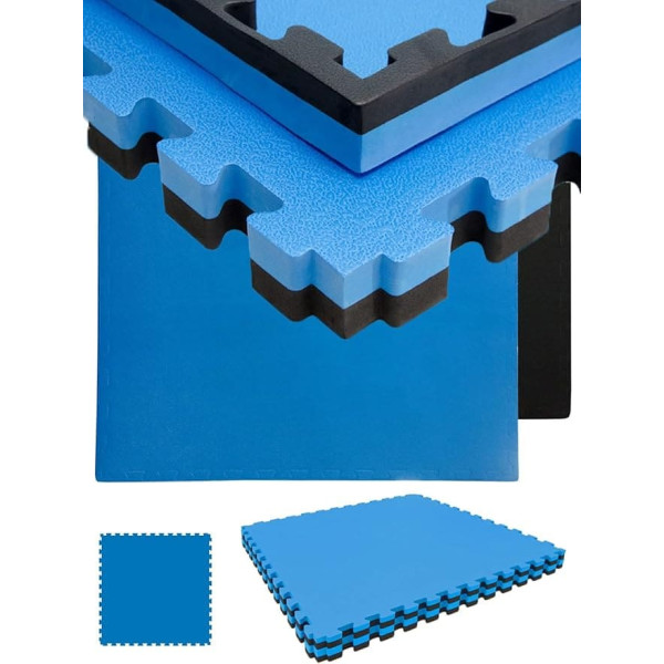 eyepower 4 cm Thick: 1.6 m² Fitness Mat Puzzle - 2 Floor Plates Sport 90 x 90 - Squat Rack Dumbbell Mat - Puzzle Mats Outdoor Training Trampoline Wall Tatami Mat Fall Protection Mats Indoor Children