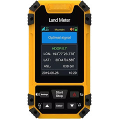 GPS Land Meter, 2.4 Inch Screen, Portable GPS Navigation Land Meter with GNSS Receiver, Land Surveying Equipment for Flat Fields, Forests, Farmland (Yellow)