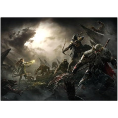 Displate Metal Poster - Magnetic Mounting - The Elder Scrolls - The Elder Scrolls Online Horizontal - Warriors Horizontal - Size M - 32 x 45 cm