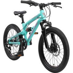 BIKESTAR Children's Bicycle Aluminium Fully Mountain Bike 7 Speed Shimano, Disc Brake from 6 Years | 20 Inch Children's Bike Fully MTB | Risk Free Testing