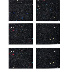 Nicoman 6 Pack Heavy Duty Treadmill Fitness Mat High Density Floor Carpet Protector Non-Slip Shock Absorbing 15mm-10cm x 10cm Galaxy Black