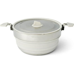 Sea to Summit - Detour Pot 5L - Collapsible Camping Pot - 2 to 4 People - Removable Click-Safe Handles - Gas & Induction - BPA Free Stainless Steel & Silicone Camping Cookware - 1131g