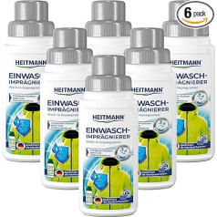 HEITMANN Bionic Care Waterproofer 250 ml: Laundry Protection for All Weather Situations – Ideal Clothing Protection for Outdoors, Sports and Functional Clothing, PFC-Free, Pack of 6