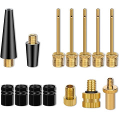 14pcs Bicycle Valve Adapters DV SV AV Converter Presta Schrader Valve Adapter Ball Pump Needle Inflation Needle Tyre Valve Caps Air Pump Needle Kit for All Bikes, Sports Balls, Pumps,
